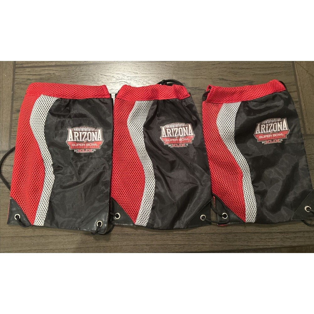 Super Bowl XLIX 2015 Arizona Host Comm Mesh Drawstring Bag Rare Souvenir  Set  3